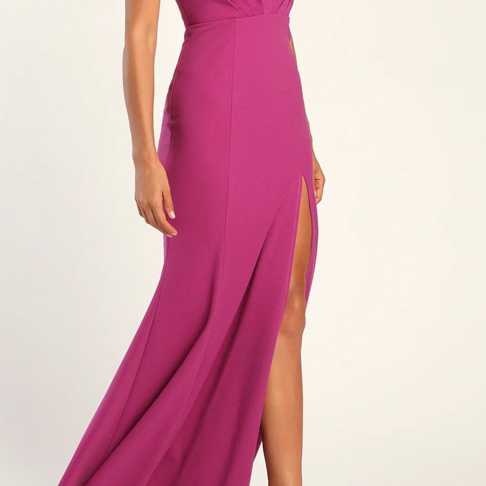 Lulus All For The Romance Magenta Backless Mermaid Maxi Dress Pink - Size XS - Picture 4 of 5